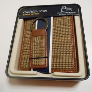NIB Croft & Barrow Leather Passcase Billfold & Fob